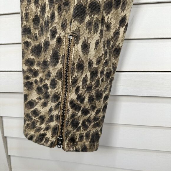 NWOT J McLaughlin Baxter Safari Jeans‎ Leopard Print Zip Ankle Size 8 Pants - Picture 8 of 11